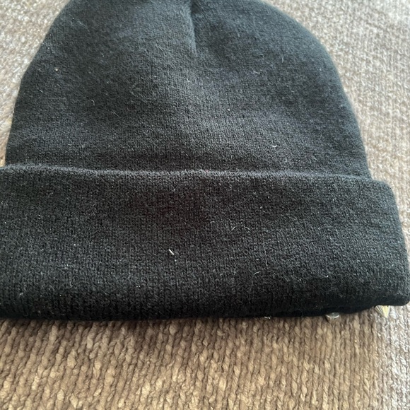 Dolls Kill Widow Spiked Black Beanie - Picture 2 of 2